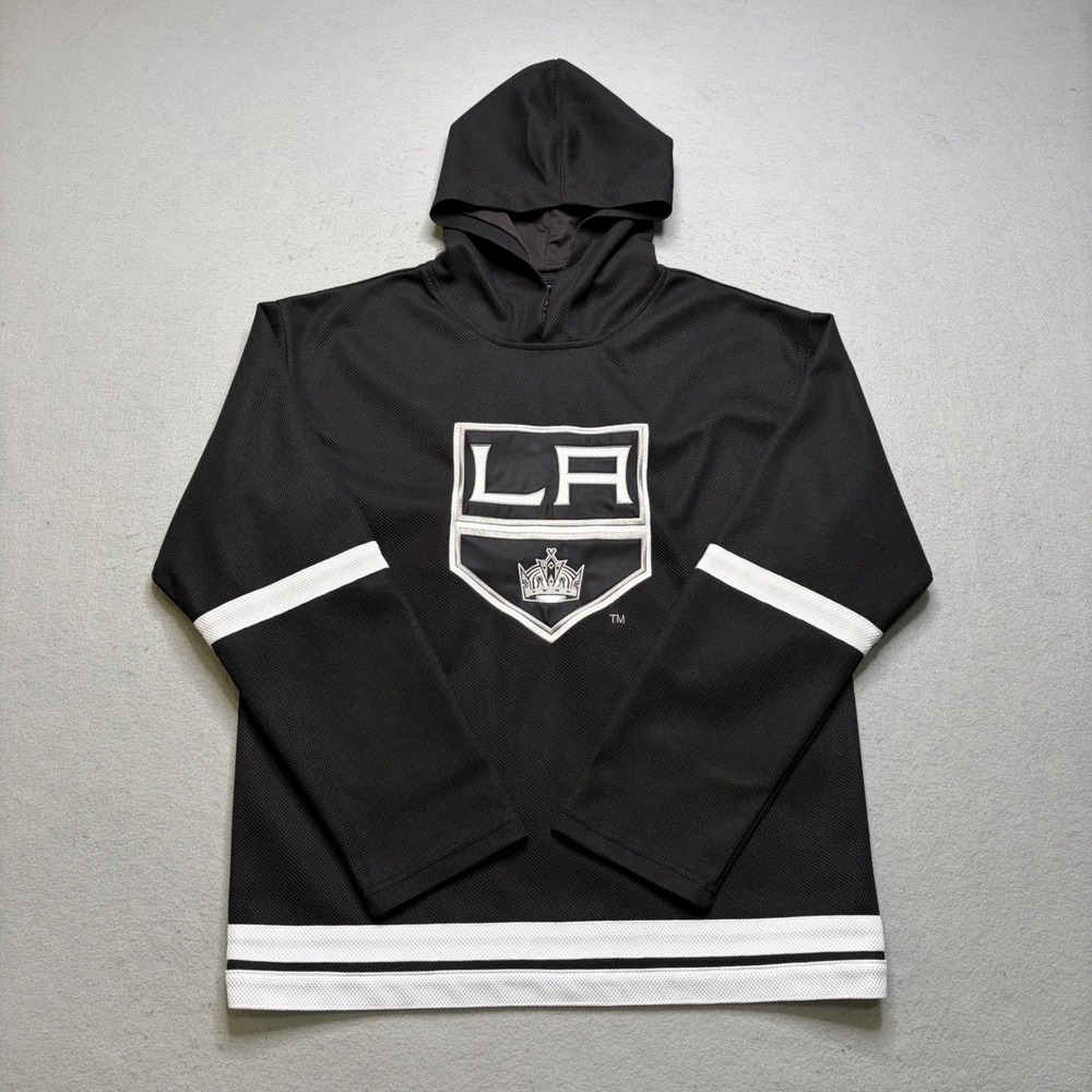 NHL‎ Hoodie Mens Medium Black LA Kings Vintage Y2K Mesh Hockey Jersey Hoodie